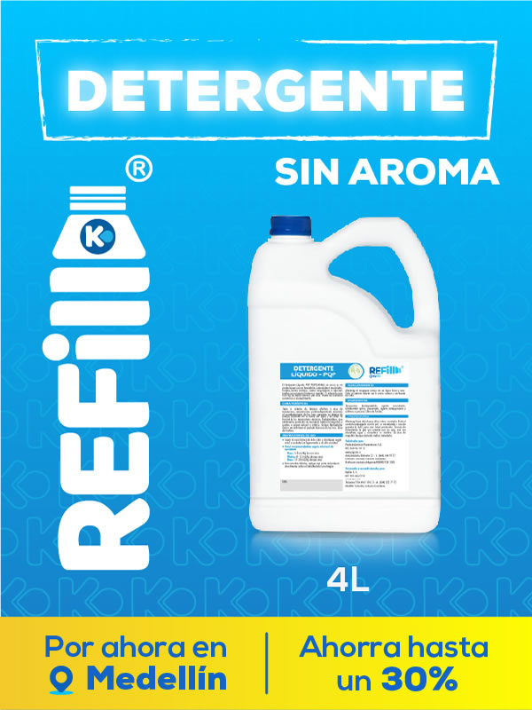 KipClin SAS - Refill Detergente PQP sin aroma 4 Lt