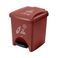 Papelera Pedal 20 L Rojo MR Residuos Riesgo Biologico